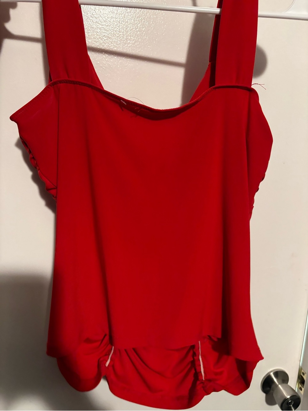 Red Ruched Women’s Tank Top - Picture 2 of 2